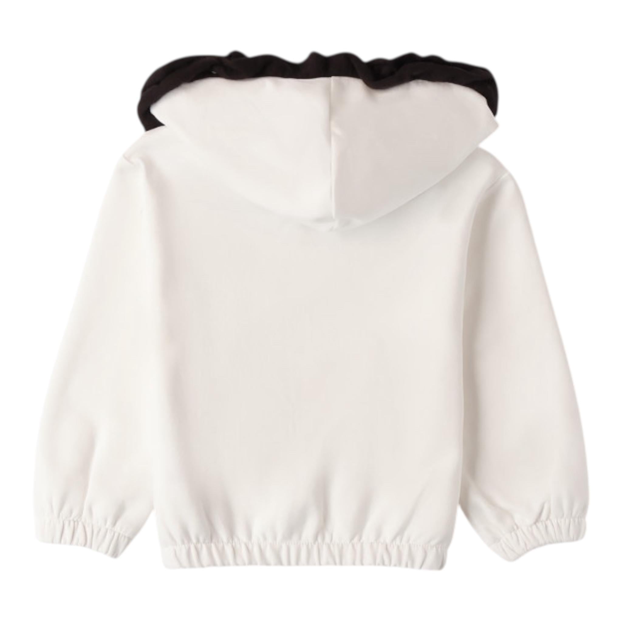 SARABANDA felpa tinta unita con zip e cappuccio Bianco per Bambina 0A220 BIANCO SARABANDA 