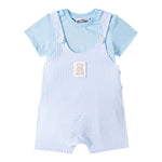 Moschino Completo 2 Pezzi T-Shirt-Salopette per Neonato MUG01I AZZURRO MOSCHINO 