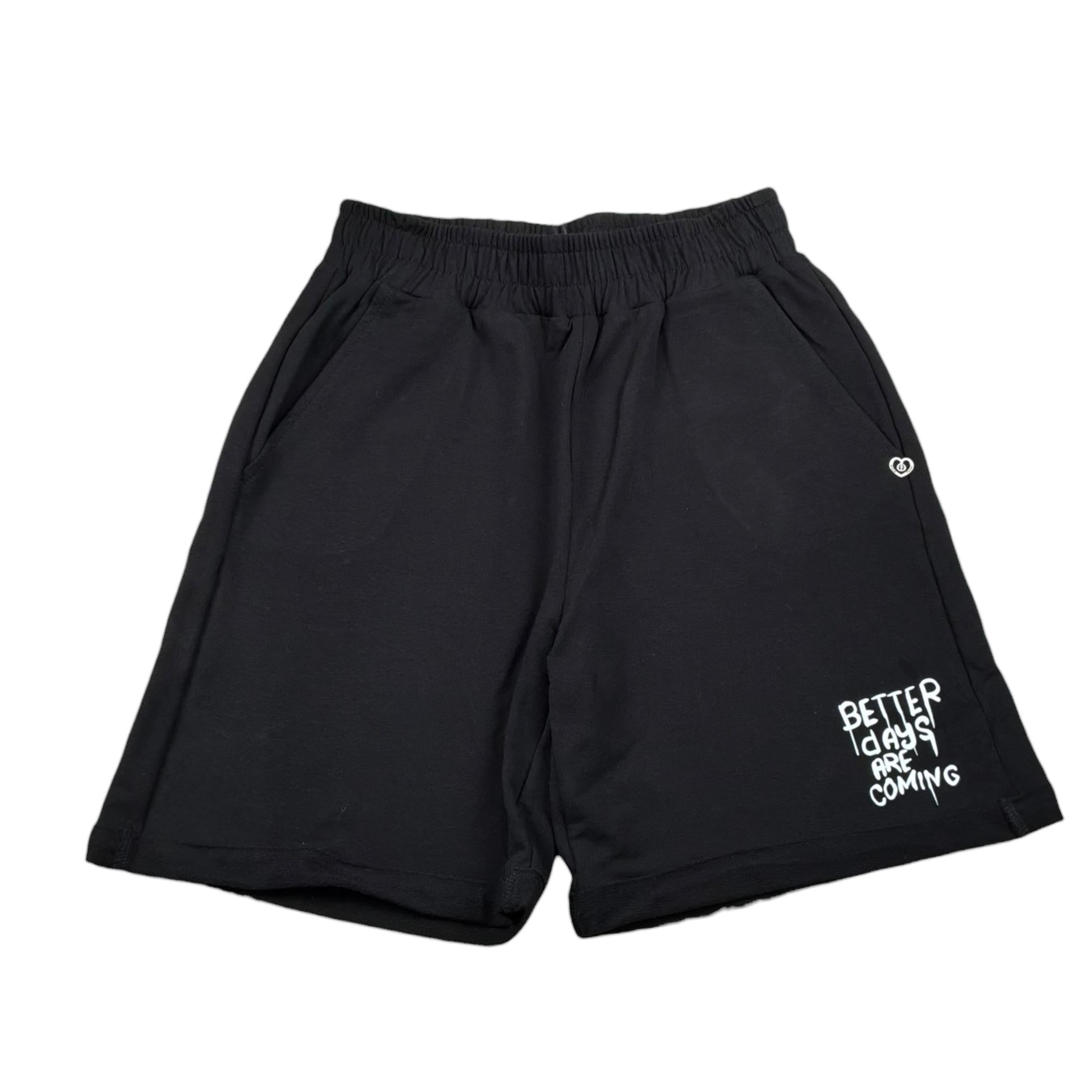 Please Short Tinta Unita con Elastico In Vita per Bambina RE60042G72 NERO PLEASE 