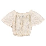Dixie Top Halbarm Einfarbig Spitze Beige Sangallo Für Mädchen