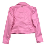 Twinset Einfarbige rosa Kunstlederjacke für Mädchen