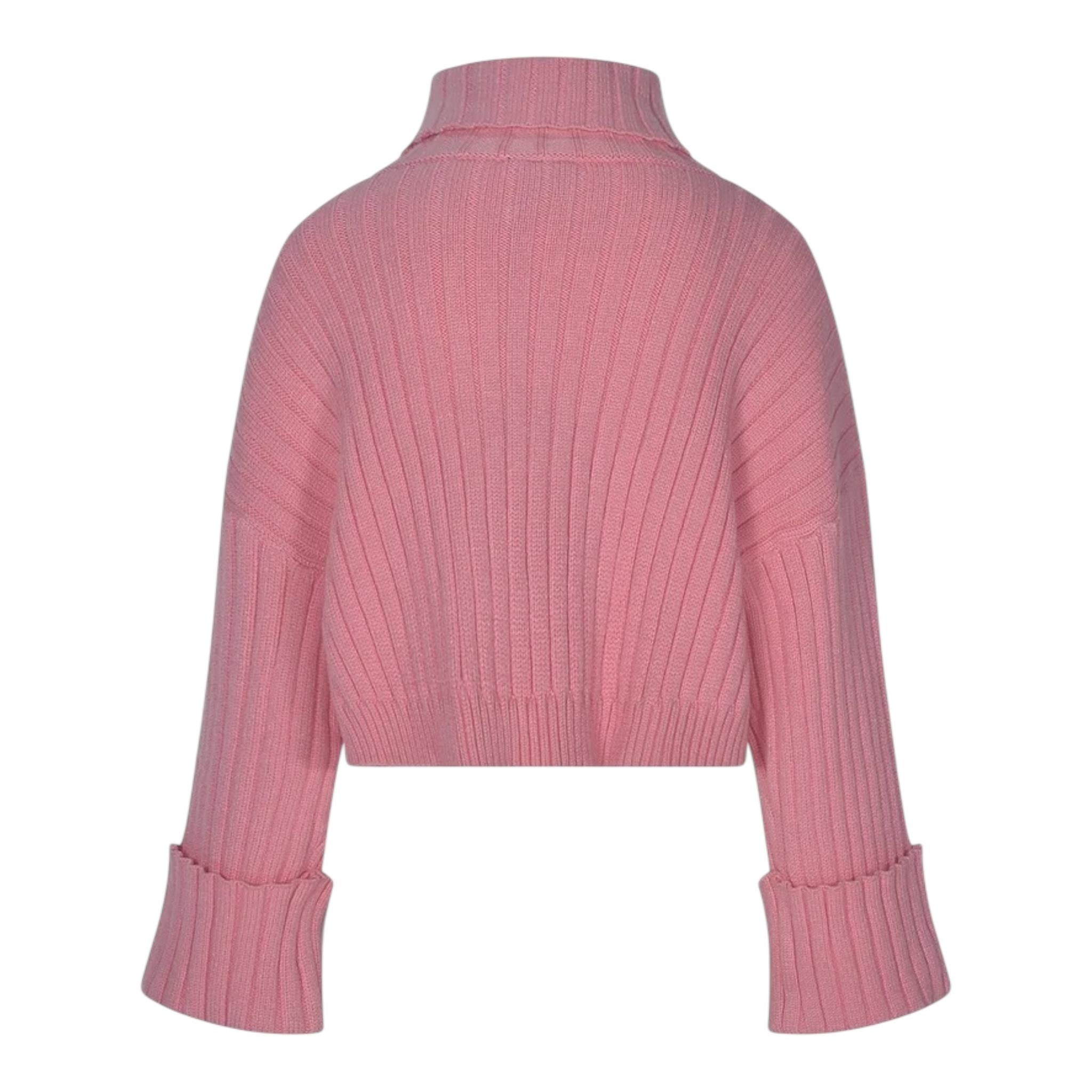 MARC ELLIS maglia collo alto tinta unita con logo Rosa per Bambina JMJSW00186 ROSA MARC ELLIS 
