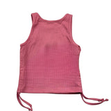 Hinnominate Einfarbiges, geripptes Tanktop mit Schnürung für Mädchen, Rosa
