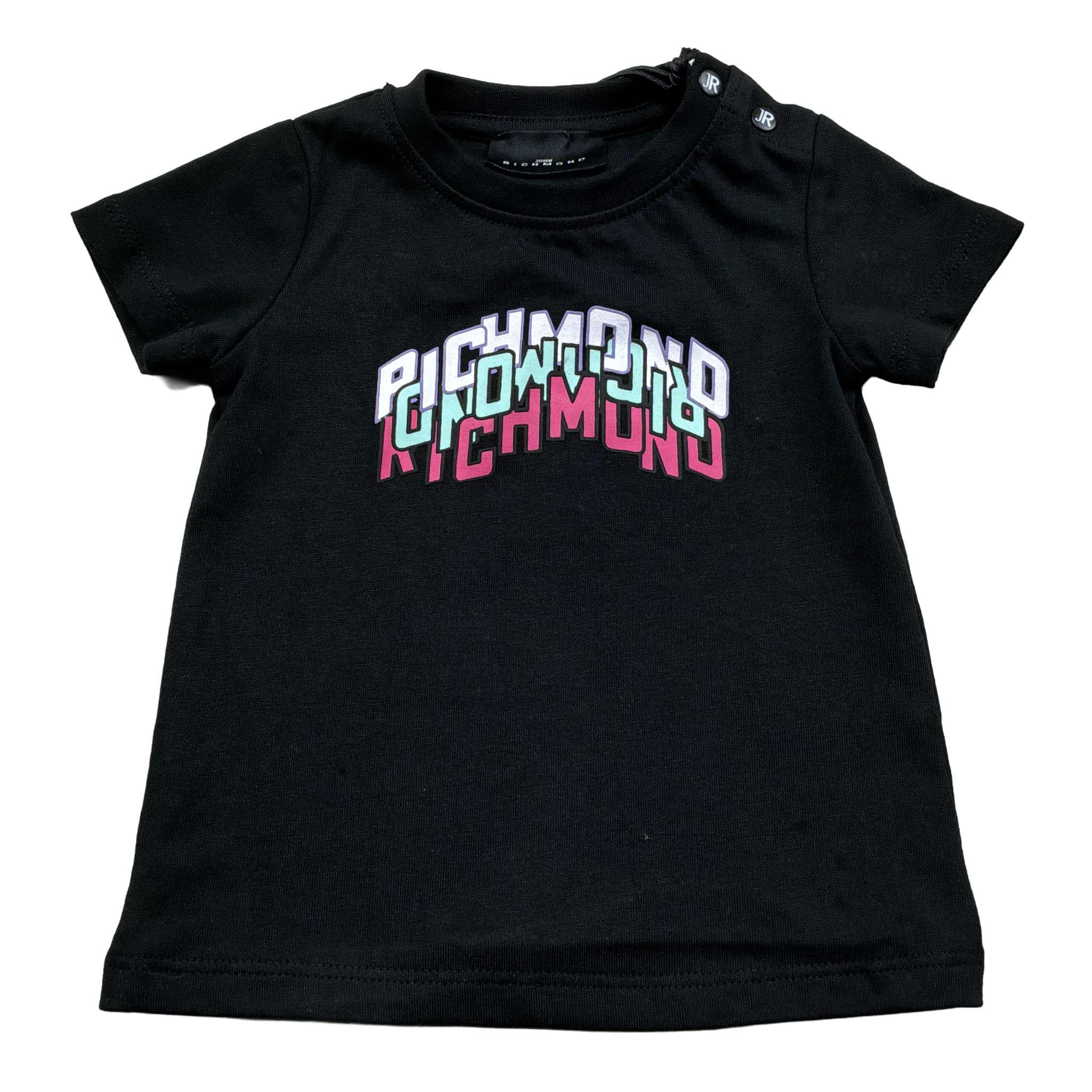 John Richmond T-Shirt Girocollo Tinta Unita con Logo per Neonata RIP26085TS NERO JOHN RICHMOND 