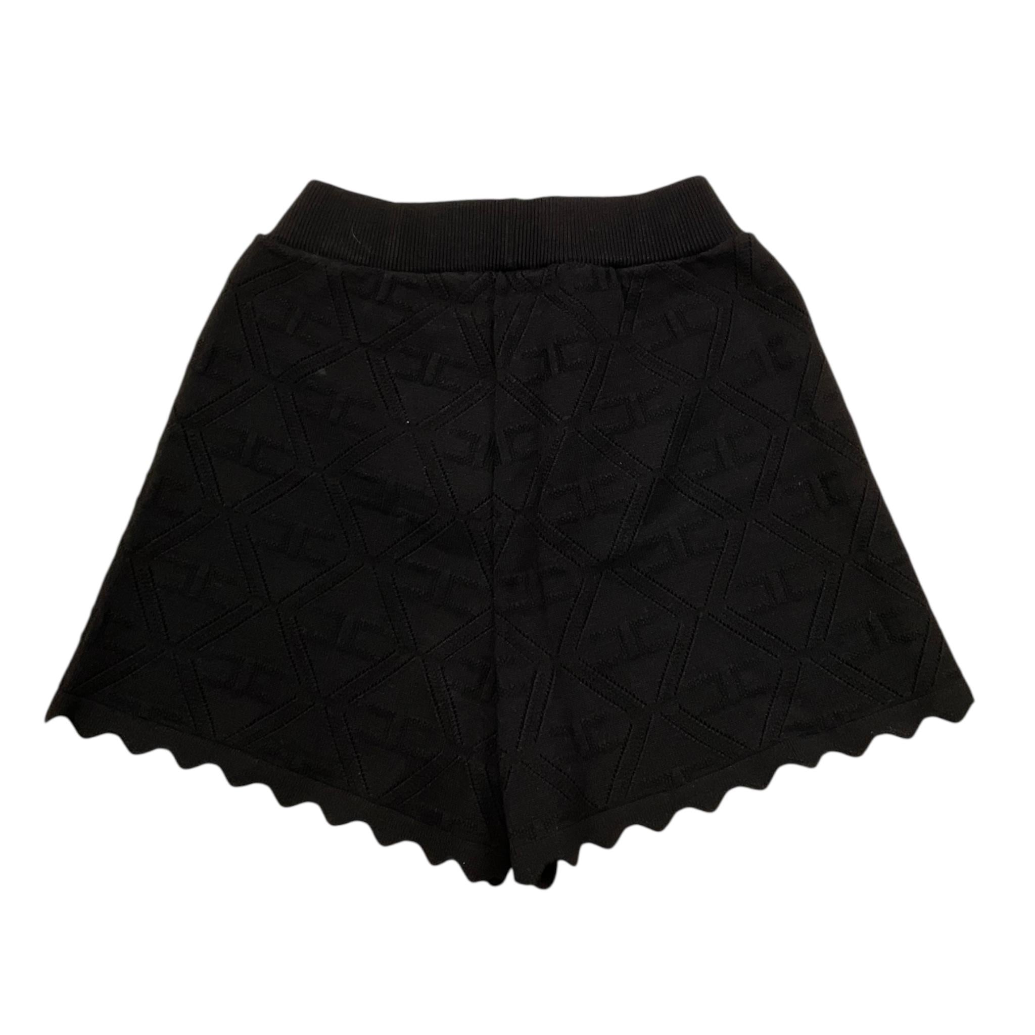 Elisabetta Franchi Short In Filo Tinta Unita con Trafori per Bambina EFBE068 NERO ELISABETTA FRANCHI 