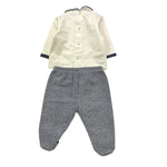 NINNAOH completo 2pz shirt-ghettina bicolore  con fantasia Bianco/blu per Neonato I2240C BIANCO/BLU NINNAOH 
