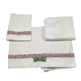 Ninnaoh Set 3 Pezzi Lenzuola Tinta Unita con Applicazioni per Neonata E25LE7 BIANCO NINNAOH 