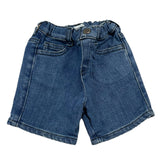 Emporio Armani – Einfarbige Denim-Bermudashorts mit elastischem Bund in Blau für Babys