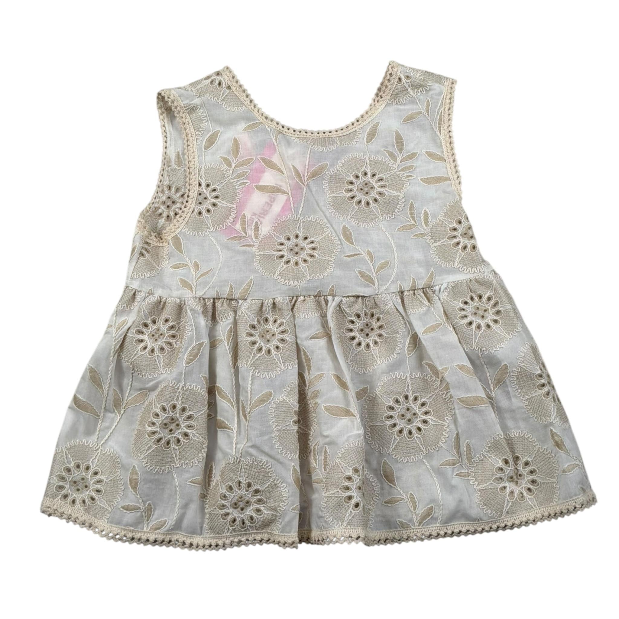 Imperial Camicia Giromanica Tinta Unita con Ricami per Bambina CC69390G75 PANNA IMPERIAL 