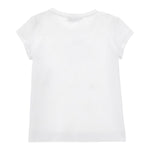 Monnalisa T-Shirt Girocollo Tinta Unita con Brillantini per Bambina 115622 BIANCO MONNALISA 
