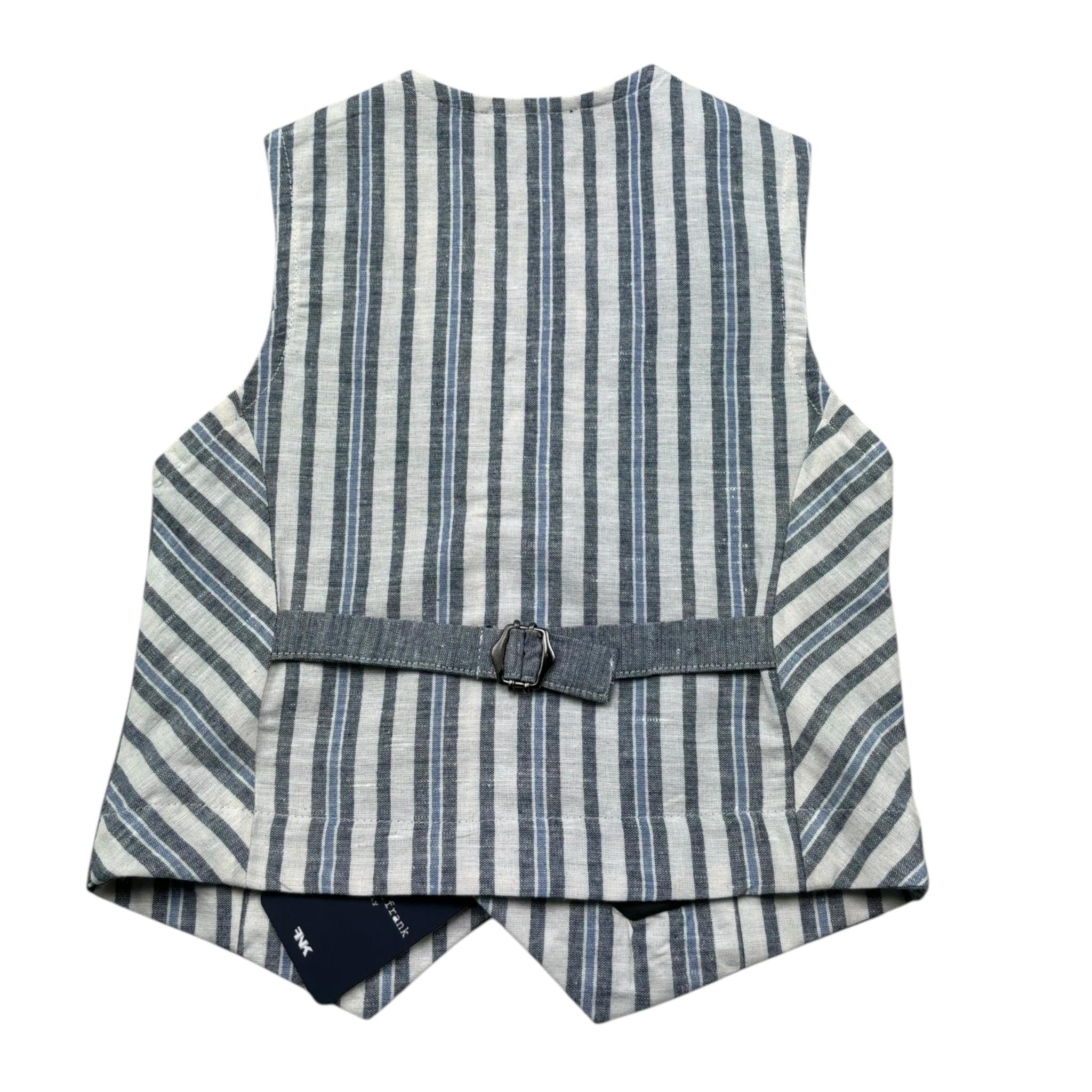 Manuel & Frank Gilet Tinta Unita con Fantasia A Righe per Bambino MF5192B GRIGIO MANUEL & FRANK 