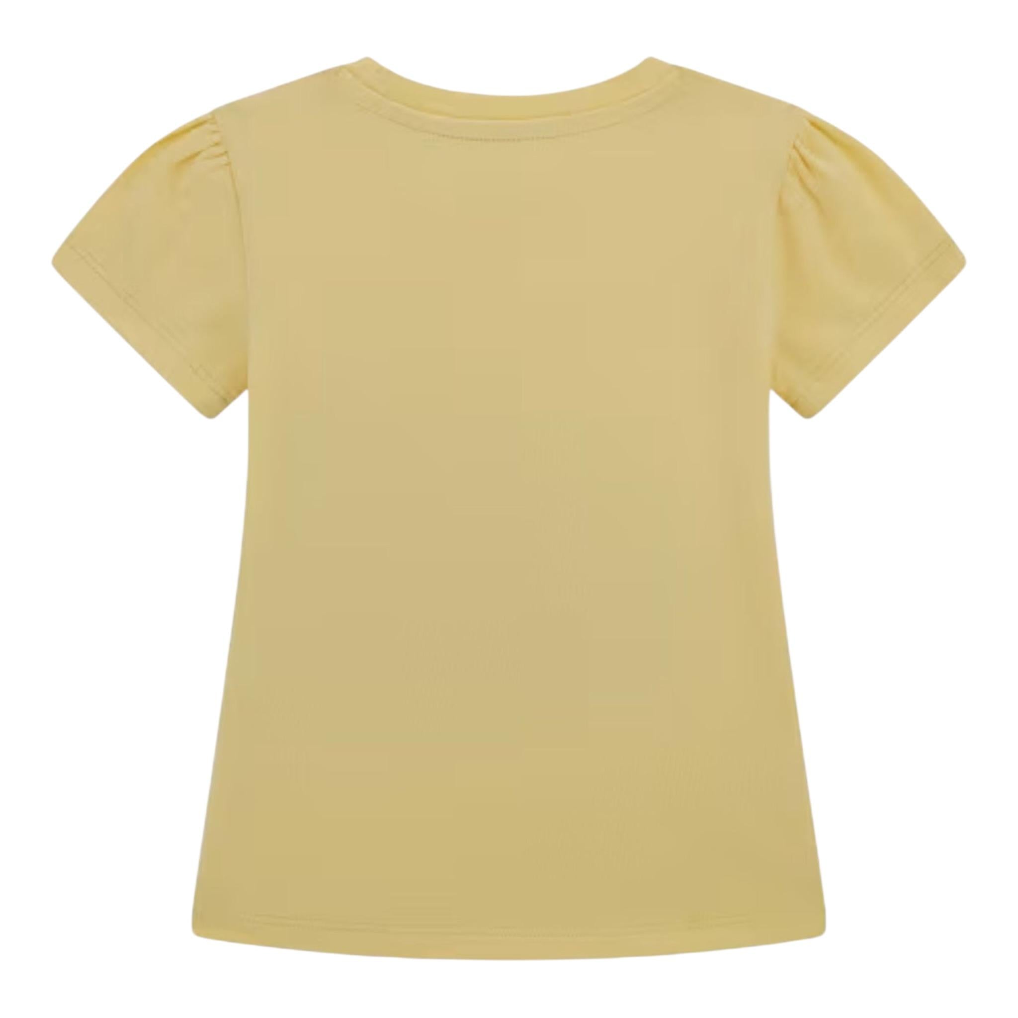 Guess T-Shirt Girocollo Tinta Unita con Stampa per Bambina A5GI01K6YW4X GIALLO GUESS 