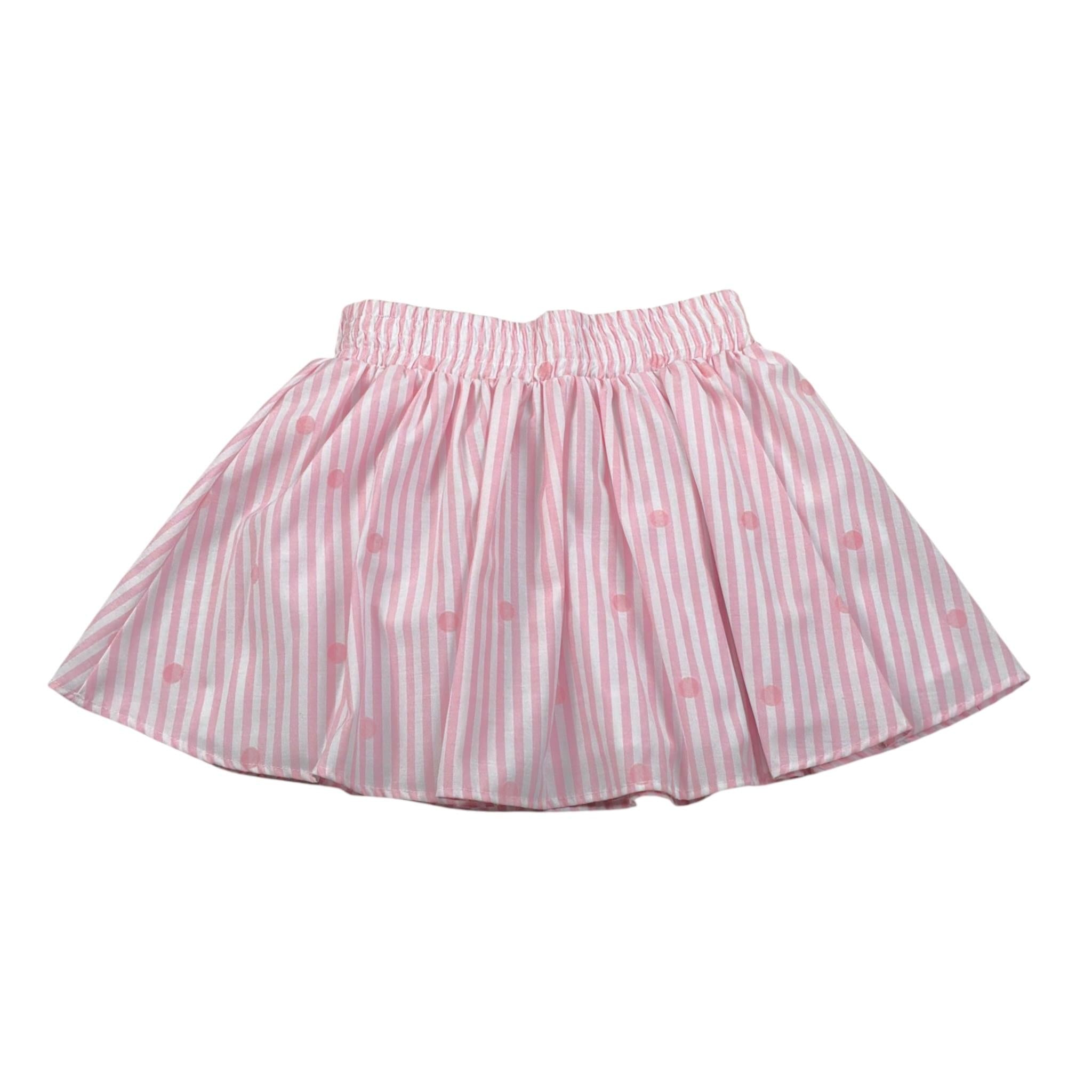 Gaelle Gonna Bicolore con Fantasia A Righe Bianco/Rosa per Bambina 2746G00498 BIANCO/ROSA GAELLE 