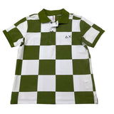 Sun68 Polo Mezza Manica Bicolore con Fantasia per Bambino CPA35329 BIANCO/VERDE SUN68 