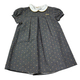 Le Bebe Abito Mezza Manica Tinta Unita con Colletto per Neonata LBG0424 GRIGIO LE BEBE 