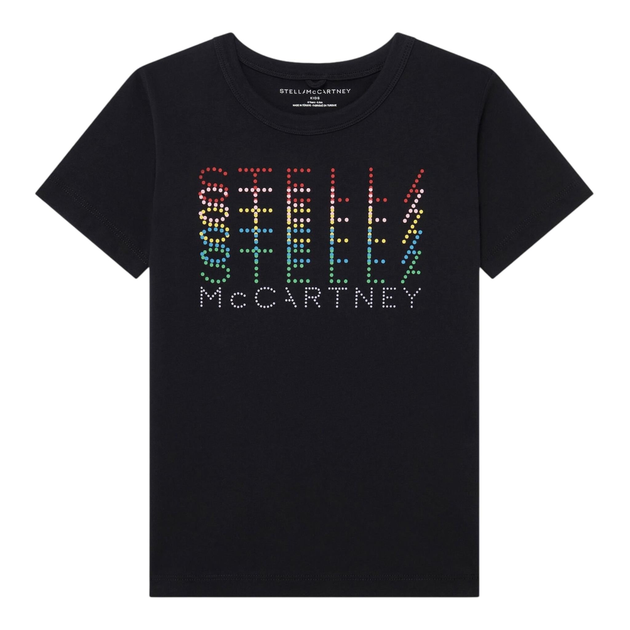 STELLA McCARTNEY t-shirt girocollo tinta unita con stampa Nero per Neonata TV8C81X NERO STELLA McCARTNEY 