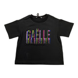 GAELLE t-shirt girocollo tinta unita con brillantini Nero per Bambina 2746M00038 NERO GAELLE 