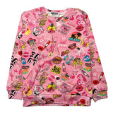 Mousse Kids – Einfarbiges Sweatshirt mit Rundhalsausschnitt und rosa Barbie-Prints für Mädchen