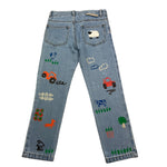 Stella Mccartney Jeans Tinta Unita con Stampa per Bambino TV6Q10J AZZURRO STELLA McCARTNEY 