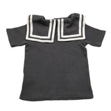 Dou Dou Einfarbiges Halbarm-T-Shirt mit Kragen Grau für Mädchen