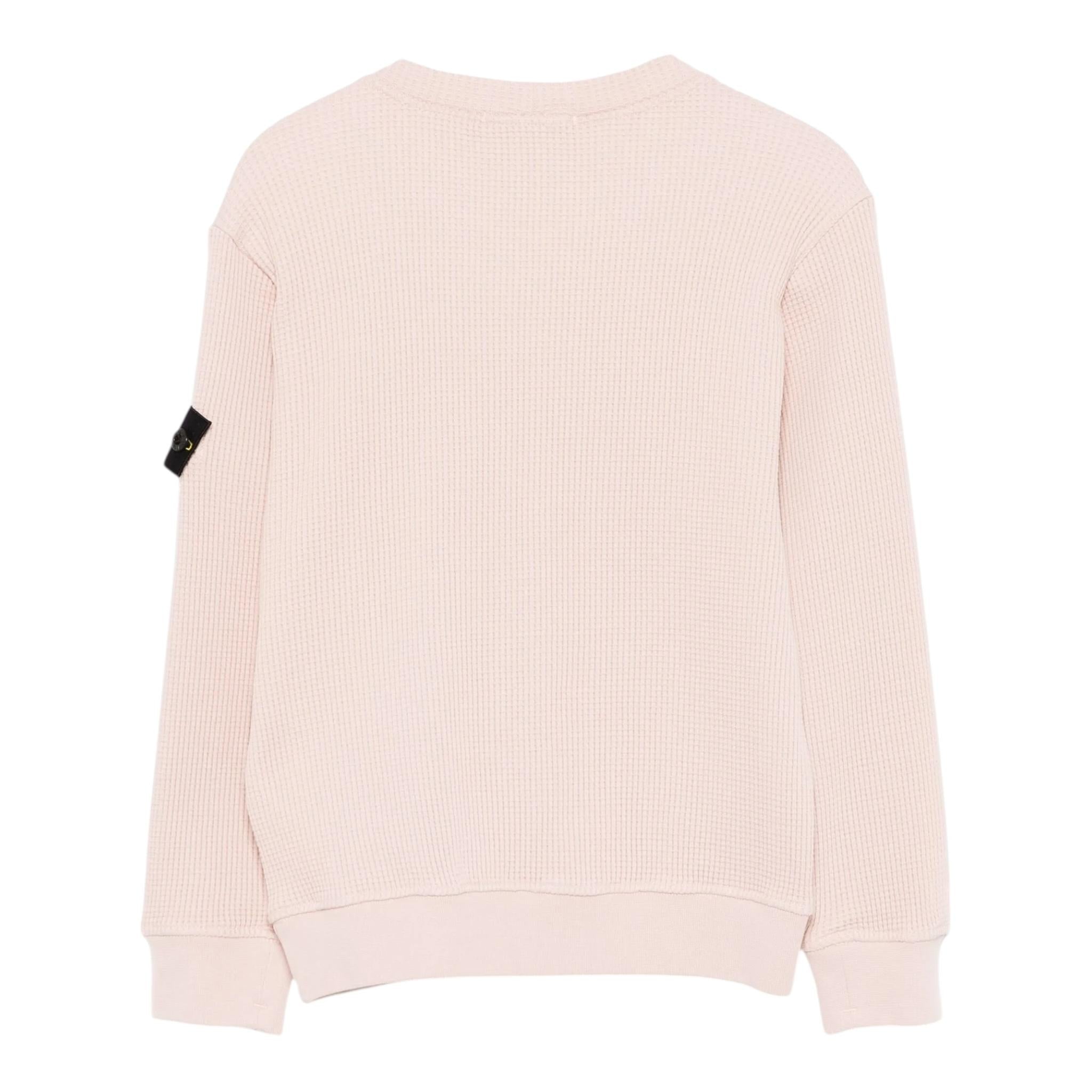 Stone Island Maglia Girocollo Tinta Unita con Logo per Bambino K1S166100006 ROSA STONE ISLAND 