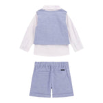 Guess Completo 4 Pezzi Camicia-Bermuda-Gilet-Papillions per Neonato I5RG21WF6P0 AZZURRO GUESS 