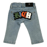 John Richmond Jeans Tinta Unita con Girovita Regolabile per Neonata RIP26106JE AZZURRO JOHN RICHMOND 