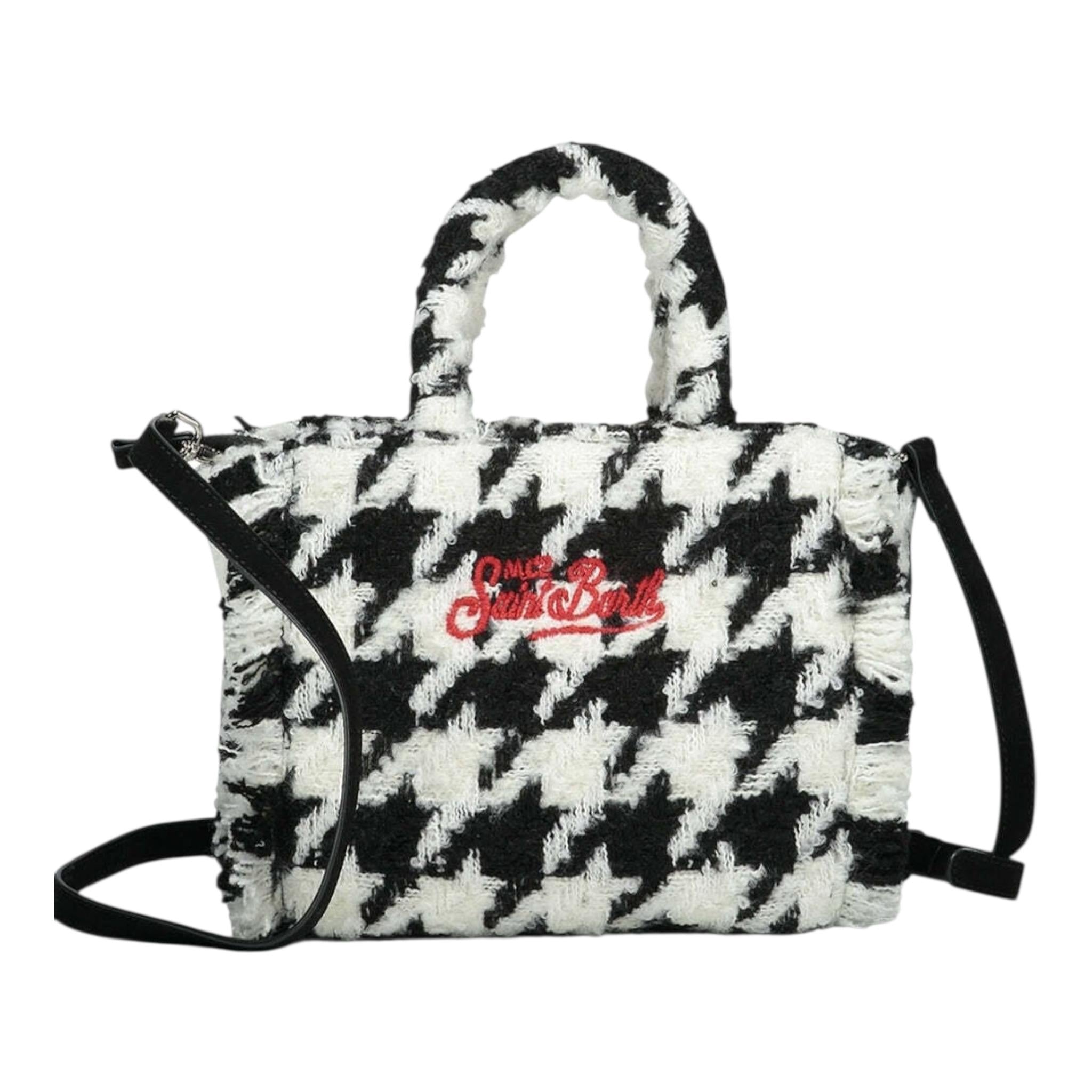 SAINT BARTH borsa bicolorfe con fantasia e logo Bianco/nero per Bambina COL0015 BIANCO/NERO SAINT BARTH 