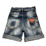 Yes London Zerrissene Denim-Bermuda-Shorts, schlicht, blau, für Baby-Mädchen