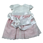 Artesania Infantil Abito Mezza Manica Tinta Unita con Cinturino per Neonata 450 BIANCO/ROSA ARTESANIA INFANTIL 