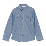Trussardi Camicia Tinta Unita Manica Lunga In Denim per Bambino TBP25062CAJ AZZURRO TRUSSARDI 