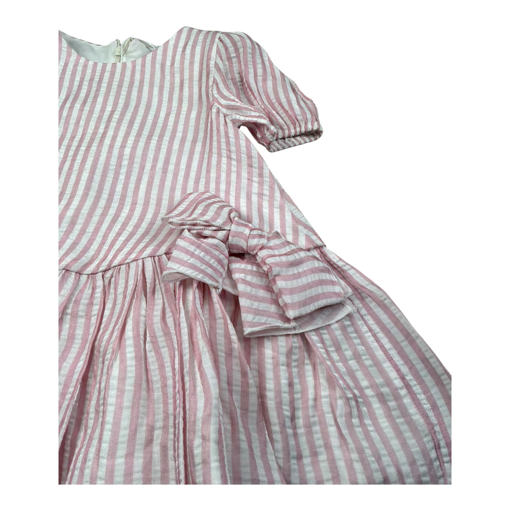 M+E' Abito Mezza Manica Fantasia A Righe per Neonata UE1820N BIANCO/ROSA M+E' 