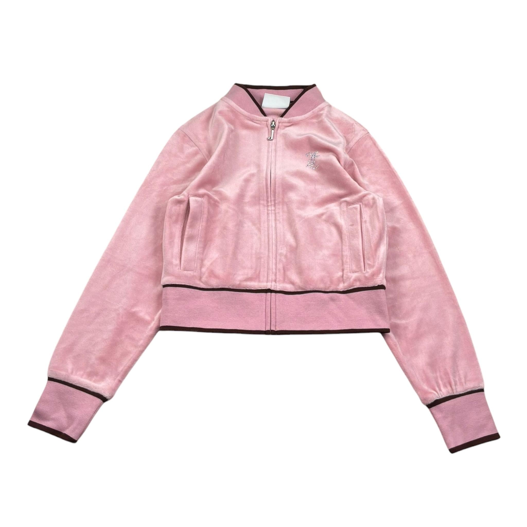 Juicy Couture Felpa Tinta Unita con Zip E Brillantini per Bambina JBX6602 ROSA JUICY COUTURE 