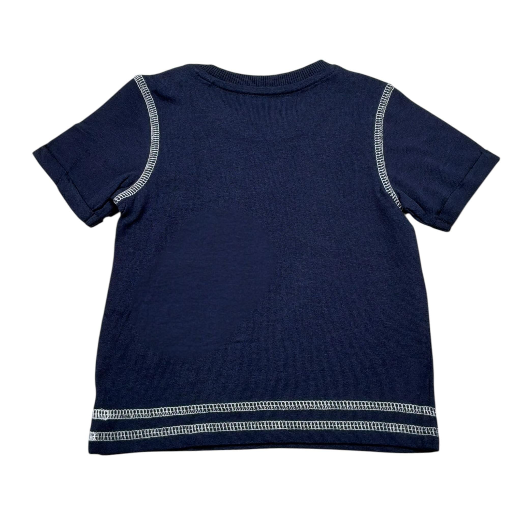 Guess T-Shirt Girocollo Tinta Unita con Stampa per Neonato N1RI15K8HM0 BLU GUESS 