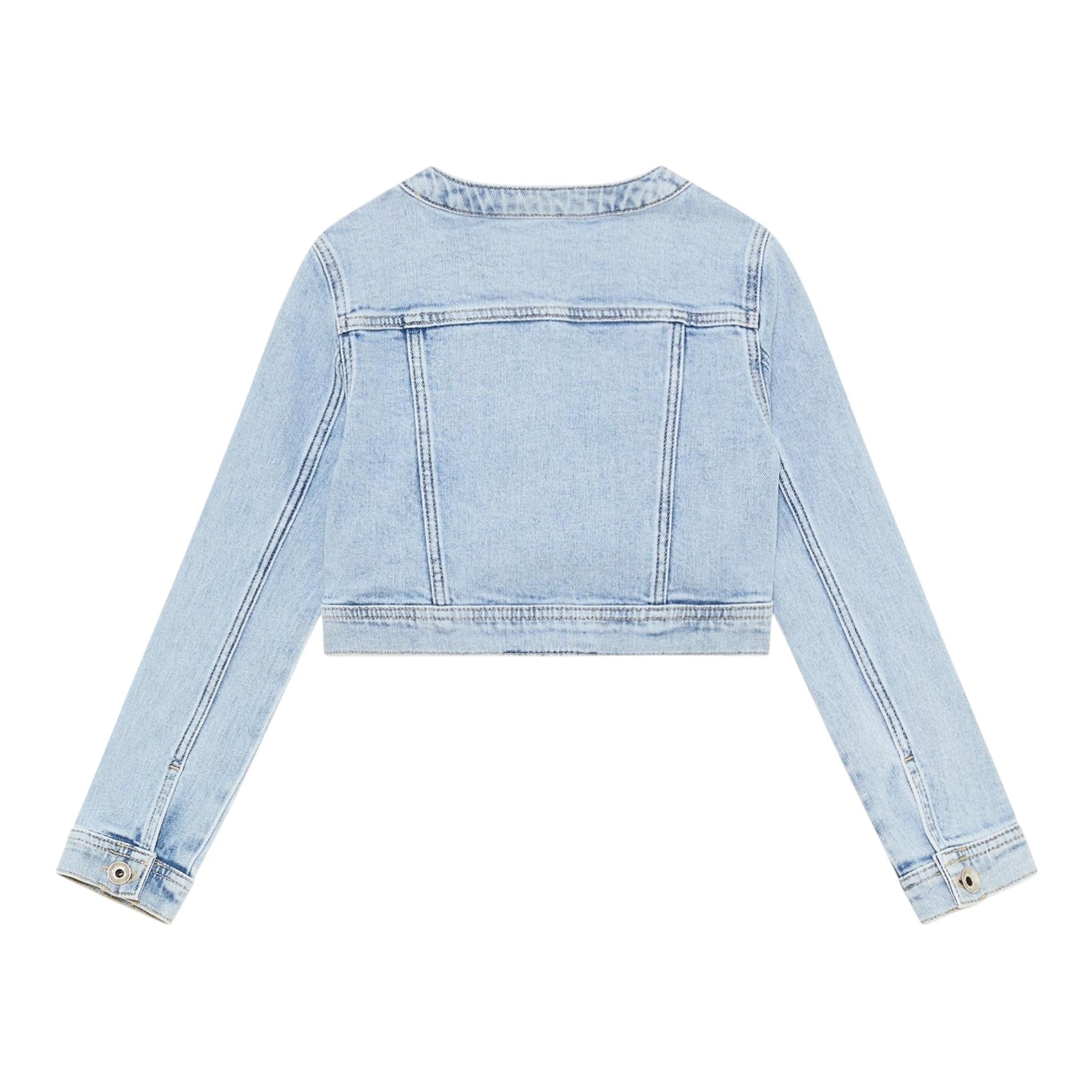 Patrizia Pepe Giubbino In Denim Tinta Unita con Bottoni per Bambina 7O0038 AZZURRO PATRIZIA PEPE 