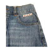 Marni Einfarbiger Jeansrock mit kontrastierendem Besatz Blau für Mädchen
