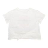 Chloe‘ T-Shirt Modell Crop Crewneck Einfarbig mit weißem Aufdruck für Mädchen