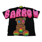 Barrow Kids Einfarbiges T-Shirt mit Rundhalsausschnitt und Aufdruck vorne und hinten, Schwarz, für Mädchen