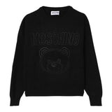 Moschino Maglia Girocollo Tinta Unita con Logo per Bambino HUW019 NERO MOSCHINO 