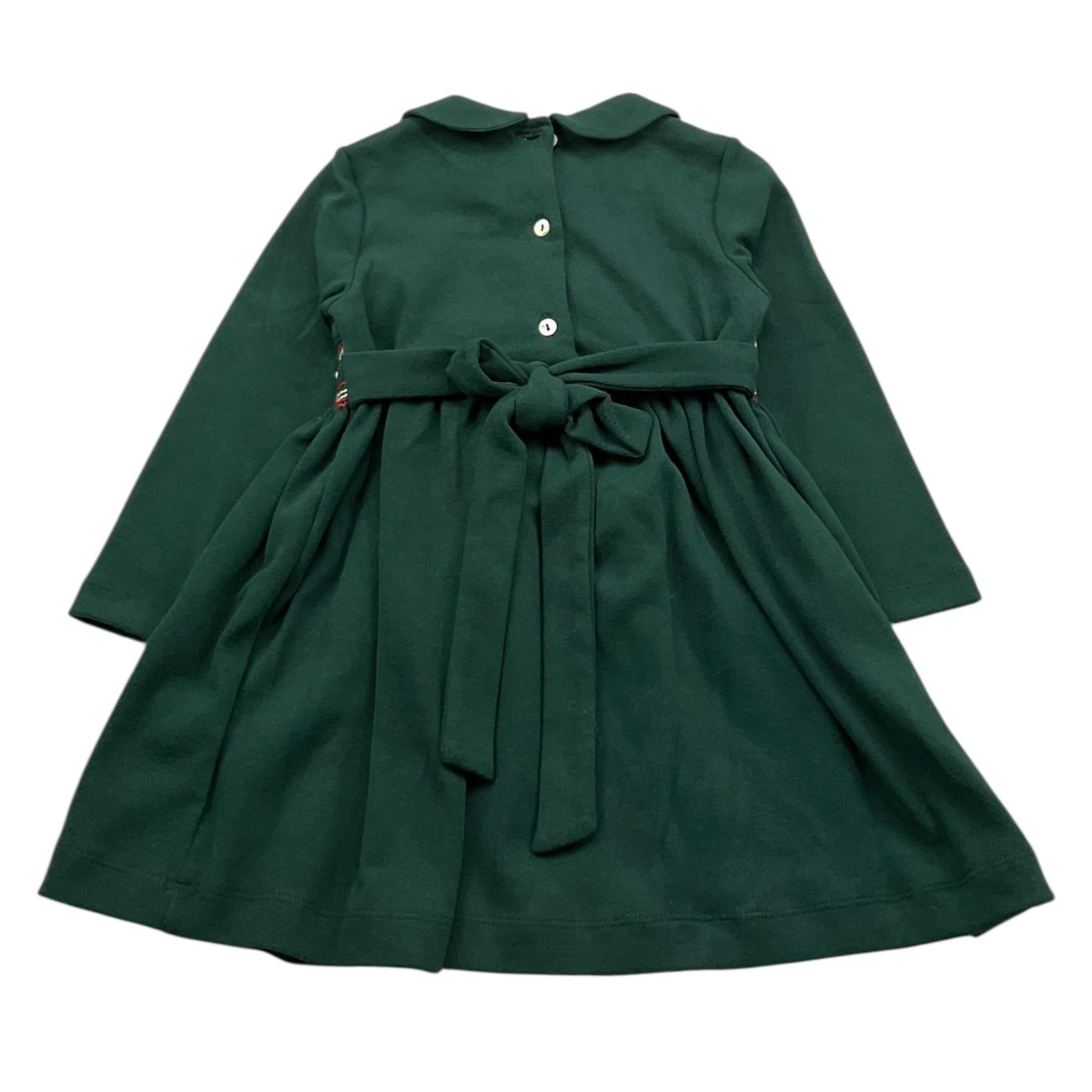 MALVI & CO abito manica lunga tinta unita cn ricami Verde per Bambina FCCM005VEII VERDE MALVI & CO 