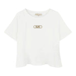 Michael Kors T-Shirt Girocollo Tinta Unita con Logo per Bambina R30324 BIANCO MICHAEL KORS 