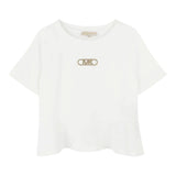 Michael Kors T-Shirt Girocollo Tinta Unita con Logo per Bambina R30324 BIANCO MICHAEL KORS 