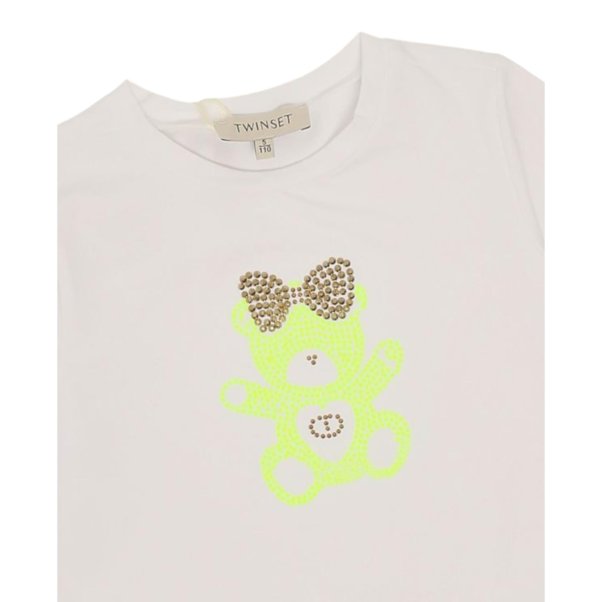 Twinset T-Shirt Tinta Unita con Stampa per Neonata 251GJ2488N BIANCO TWINSET 