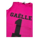 Gaelle Einfarbiges Tanktop mit Rundhalsausschnitt und fuchsiafarbenem Logo-Print für Mädchen