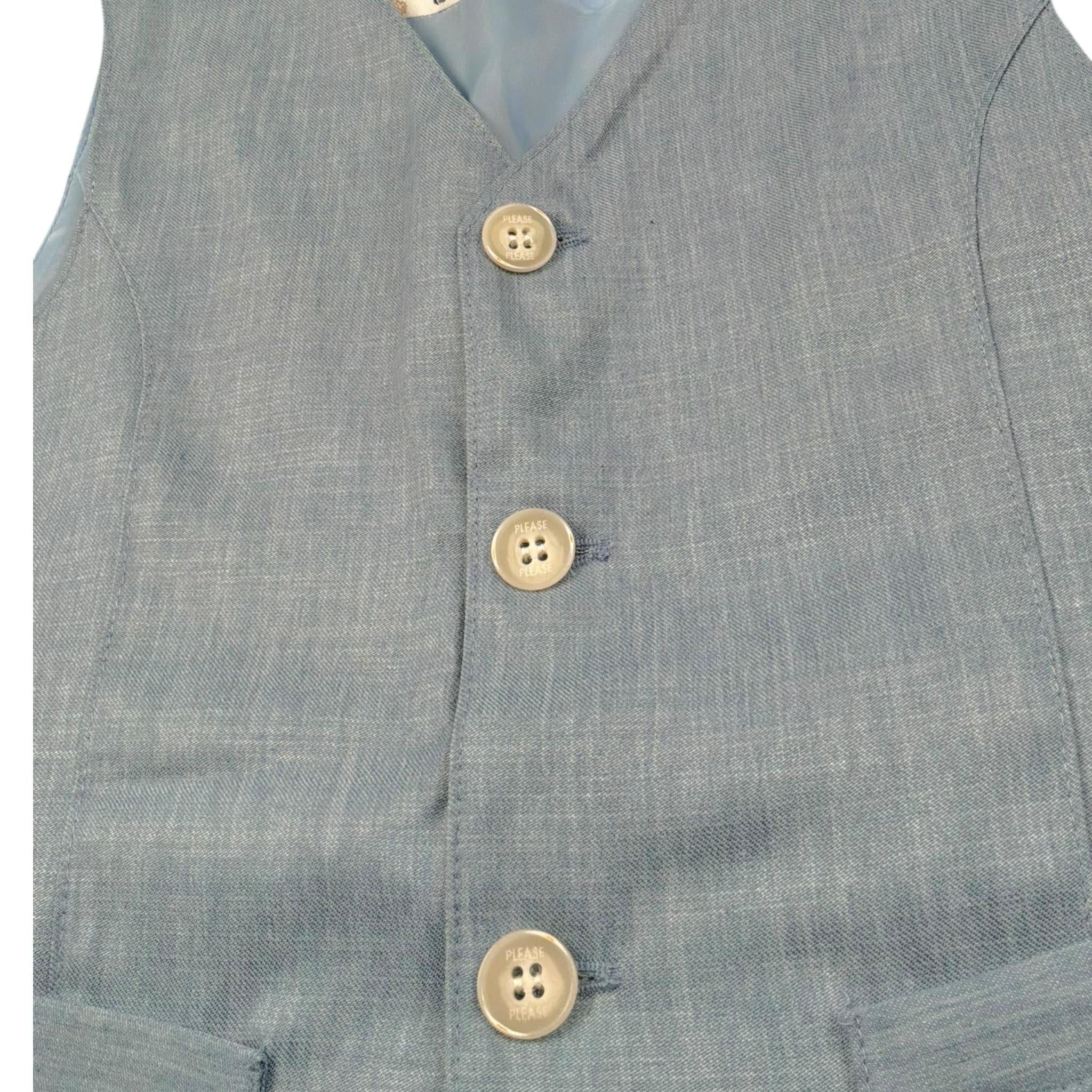 Please Gilet Tinta Unita con Bottoni per Bambino JH01130B73 POLVERE PLEASE 