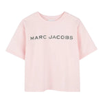 Marc Jacobs T-Shirt Girocollo Tinta Unita con Stampa per Bambina W60463J ROSA MARC JACOBS 