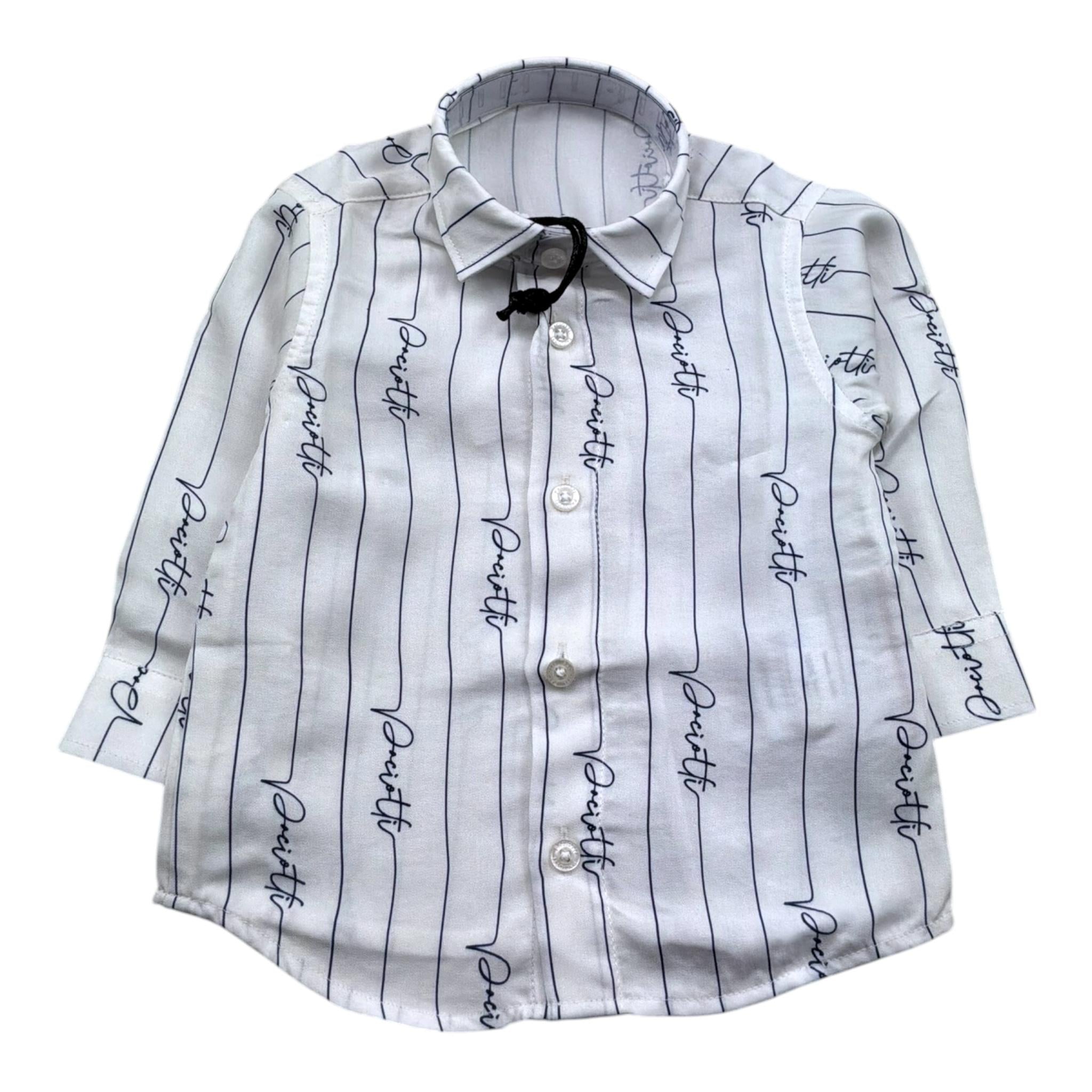 Cesare Paciotti Camicia Manica Lunga Tinta Unita con Logo per Neonato CMP5159BX BIANCO CESARE PACIOTTI 