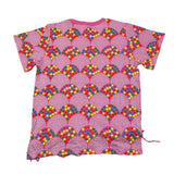 Stella Mccartney – Einfarbiges T-Shirt mit Rundhalsausschnitt und rosa Prägedruck für Mädchen