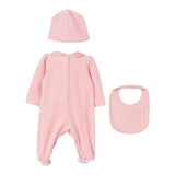 LIU JO set tutina tinta unita con cappello e bavetta in ciniglia Rosa per Neonata HF4001 ROSA LIU JO 