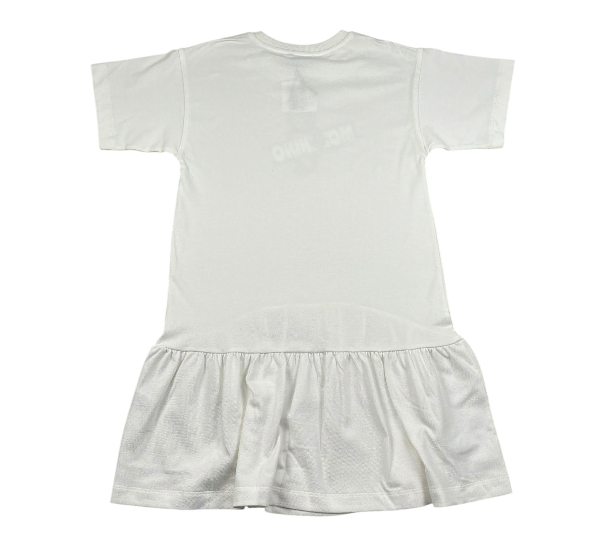 Moschino Abito Mezza Manica Tinta Unita con Stampa per Bambina HDV0HK BIANCO MOSCHINO 